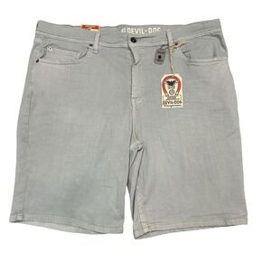 Devil Dog Shorts Mens 40 Slim Straight Jorts Denim Dungarees Gray 10" Inseam New